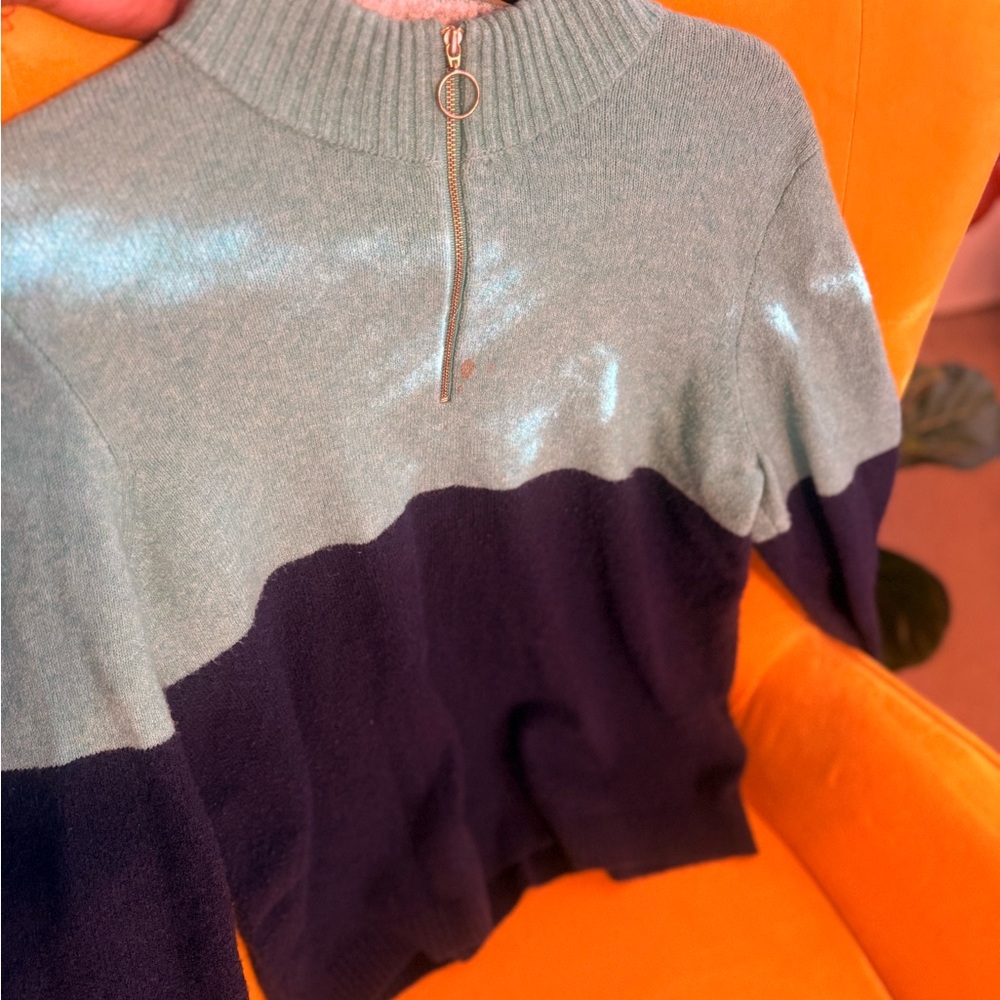 Colorblock Half-Zip Sweater
